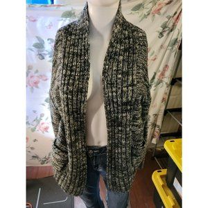 2B Bebe Multicolor Open Knit Longsleeve Cardigan Sz SM Pockets